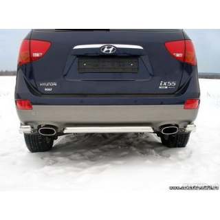 Защита заднего бампера из нержавеющей стали центральная d57 мм HYUNDAI ix-55 (Хендай ix55)