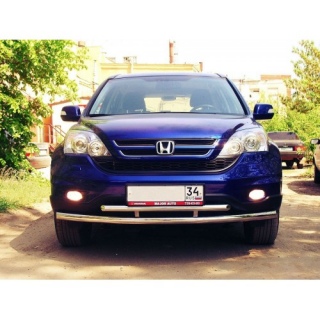 Защита переднего бампера двойная d60-42 мм HONDA CR-V (Хонда СРВ)