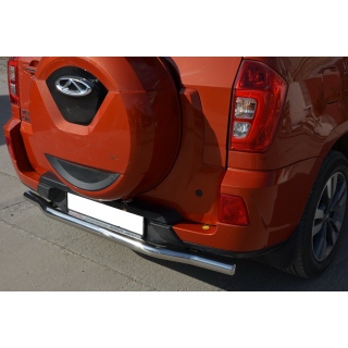 Защита заднего бампера из нержавеющей стали d60 мм Chery Tiggo 3 (Чери Тигго 3)