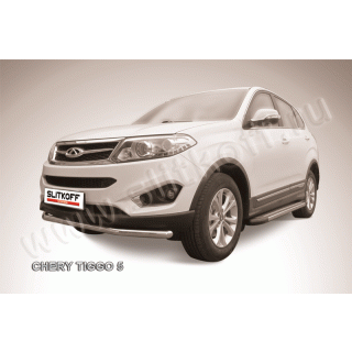 Защита переднего бампера 57 мм CHERY Tiggo 5 (Чери Тигго 5) с 2014 по 2016 год выпуска