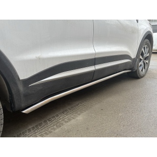 Пороги труба из нержавеющей стали, d42 мм Chery Tiggo 7 Pro MAX (Чери Тигго 7 Про МАКС)