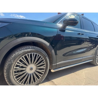 Пороги труба из нержавеющей стали, d53 мм Chery Tiggo 9 (Чери Тигго 9) с 2024 года выпуска