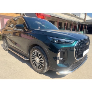 Пороги площадкой из нержавеющей стали, d60 мм Chery Tiggo 9 (Чери Тигго 9) с 2024 года выпуска