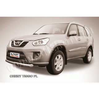 Защита переднего бампера d76 мм из нержавеющей стали CHERY Tiggo FL (Чери Тигго ФЛ)