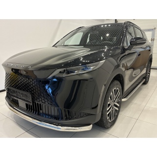 Пороги площадкой из нержавеющей стали с алюминиевым листом, d60 мм Chery Omoda C7