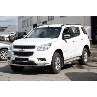Защита переднего бампера 60 мм из нержавеющей стали Chevrolet Trailblazer (Шевроле Трейлблейзер)