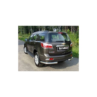Защита заднего бампера из нержавеющей стали Уголки 76 мм Chevrolet Trailblazer (Шевроле Трейлблейзер)