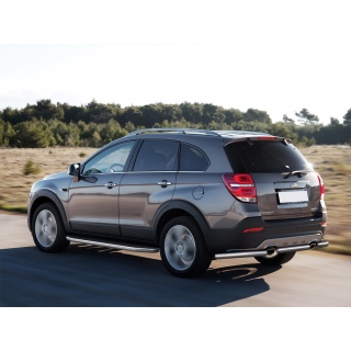 Пороги алюминиевые с нержавеющим кантом CHEVROLET Captiva (Шевроле Каптива) с 2013 года.
