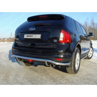 Защита заднего бампера овальная 60 мм из нержавеющей стали FORD Edge (Форд Эйдж)