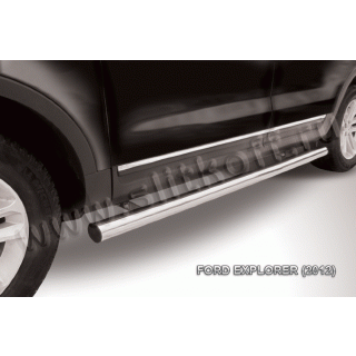 Пороги труба d76 мм из нержавеющей стали FORD Explorer (Форд Експлорер) с 2012 года выпуска