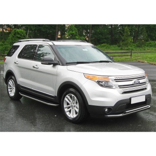 Пороги алюминиевые с нержавеющим кантом FORD Explorer (Форд Експлорер)