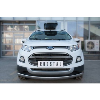 Защита переднего бампера овальная d75х42 мм FORD EcoSport (Форд ЭкоСпорт) с 2014 года