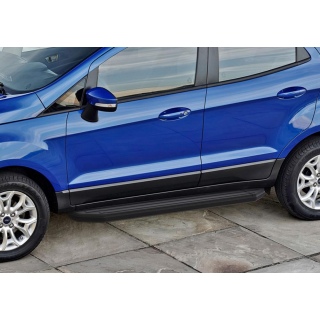 Пороги алюминиевые с черным стальным кантом FORD EcoSport (Форд ЭкоСпорт) с 2014 года