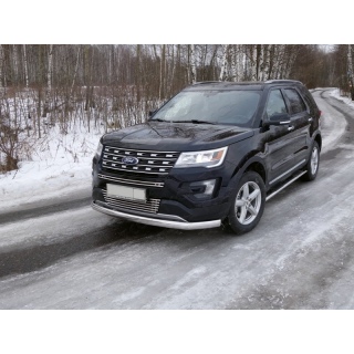 Защита переднего бампера овальная, длинная 75х42 мм FORD Explorer (Форд Експлорер)