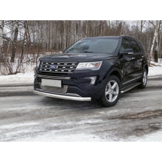 Защита переднего бампера овальная, короткая 75х42 мм FORD Explorer (Форд Експлорер)
