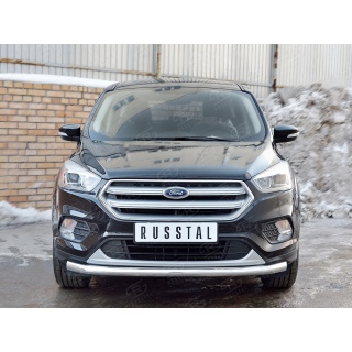 Защита переднего бампера из нержавеющей стали d63 мм FORD Kuga (Форд Куга) с 2016 по 2019 год