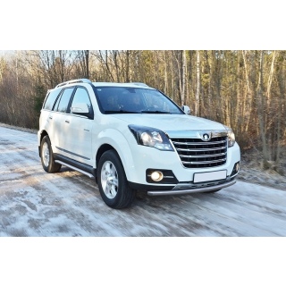 Пороги труба d57 мм из нержавеющей стали GREAT WALL Hover H3 NEW (Грейт Вол Ховер Н3 NEW)