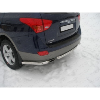 Защита заднего бампера из нержавеющей стали Уголки d57 мм HYUNDAI ix-55 (Хендай ix55)