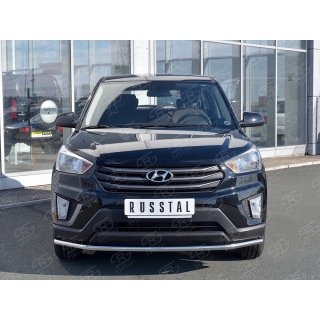 Защита переднего бампера из нержавеющей стали d42 мм Hyundai Creta (Хендай Крета)