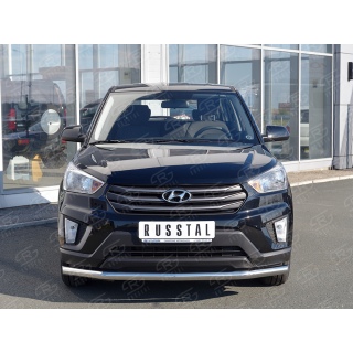 Защита переднего бампера из нержавеющей стали d63 мм Hyundai Creta (Хендай Крета)