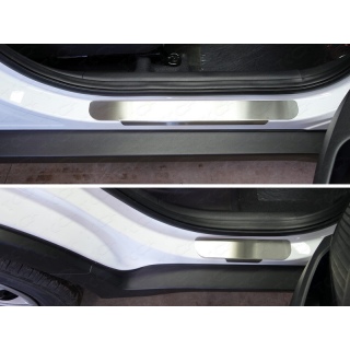 Накладки на пороги (лист шлифованный) Hyundai Creta (Хендай Крета)