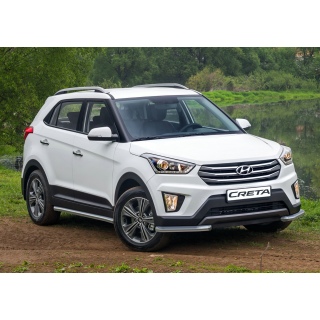 Пороги труба из нержавеющей стали d57 мм Hyundai Creta (Хендай Крета)