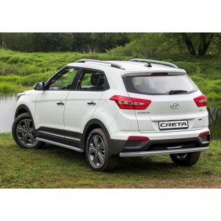 Защита заднего бампера из нержавеющей стали d57 мм Hyundai Creta (Хендай Крета)