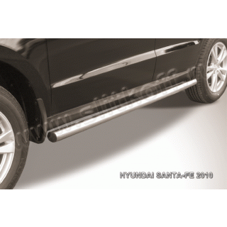 Пороги труба из нержавеющей стали d76 мм HYUNDAI Santa Fe (Хендай Санта Фе)