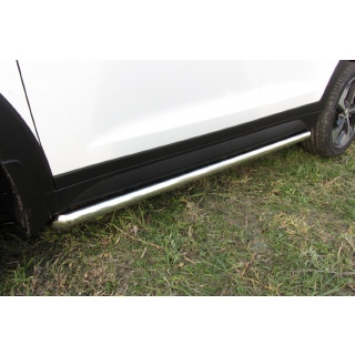 Пороги труба d57 мм из нержавеющей стали Hyundai Tucson (Хендай Туссан) с 2015 г.в.