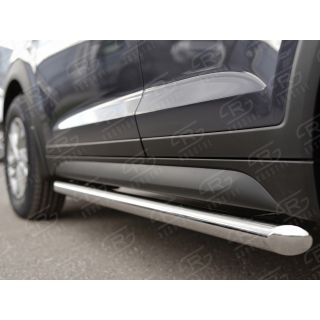 Пороги труба d63 мм из нержавеющей стали Hyundai Tucson (Хендай Туссан) с 2015 г.в.