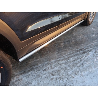 Пороги труба d57 мм из нержавеющей стали Hyundai Tucson (Хендай Туссан) с 2015 г.в.