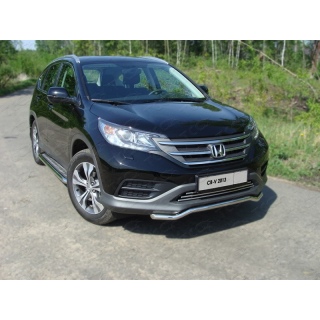 Защита передняя (кенгурин короткий) из нержавеющей стали 42 мм HONDA CR-V (Хонда СРВ) с 2013 года