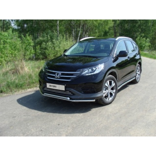 Защита переднего бампера из нержавеющей стали двойная 42-42 мм HONDA CR-V (Хонда СРВ) с 2013 года
