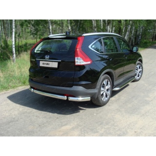 Защита задняя из нержавеющей стали (овальная, короткая) d75х42 мм HONDA CR-V (Хонда СРВ) c 2013 года