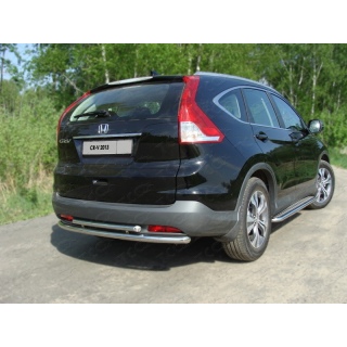 Защита задняя из нержавеющей стали (двойная) d50-40 мм HONDA CR-V (Хонда СРВ) c 2013 года