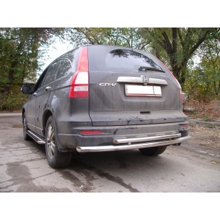 Защита заднего бампера двойная d60-42 мм HONDA CR-V (Хонда СРВ)