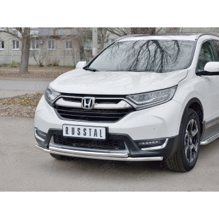 Защита переднего бампера из нерж.стали двойная d42-42 мм HONDA CR-V (Хонда СРВ) с 2017 года