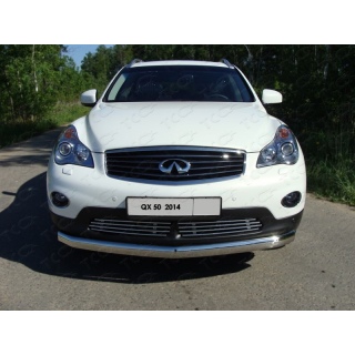 Решетка радиатора 12 мм из нержавеющей стали INFINITI QX 50 (Инфинити QX 50)