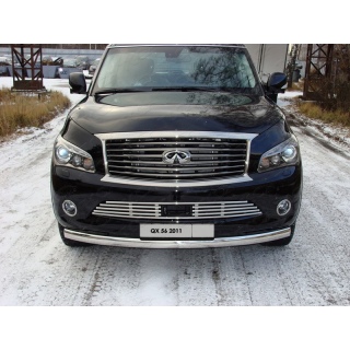 Решетка радиатора 16 мм из нержавеющей стали INFINITI QX 56 (Инфинити QX 56)