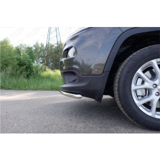Защита передняя нижняя из нержавеющей стали 42 мм JEEP Cherokee (Джип Чероки) с 2014 г.