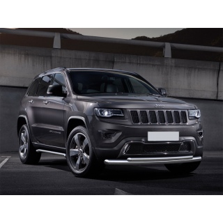 Защита переднего бампера двойная 76-57 мм из нержавеющей стали JEEP Grand Cherokee (Джип Гранд Чероки) с 2013 г.