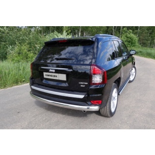 Защита заднего бампера из нержавеющей стали овальная 75х42 мм JEEP Compass (Джип Компас) c 2014 года