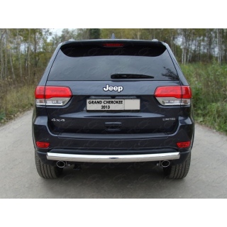 Защита заднего бампера овальная d75х42 мм из нержавеющей стали JEEP Grand Cherokee (Джип Гранд Чероки) с 2013 г.