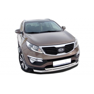 Защита переднего бампера двойная d60-42 мм из нержавеющей стали  KIA Sportage (Киа Спортейдж)