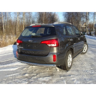 Защита заднего бампера овальная d75х42 мм из нержавеющей стали KIA Sorento (Киа Соренто) с 2012 года