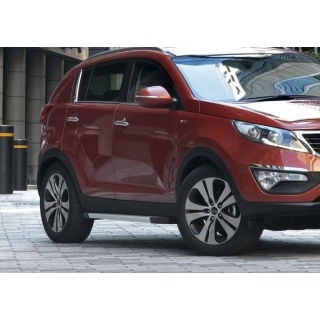Пороги алюминиевые SILVER KIA Sportage (Киа Спортейдж) с 2010 года
