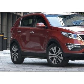 Пороги алюминиевые BLACK KIA Sportage (Киа Спортейдж) с 2010 года