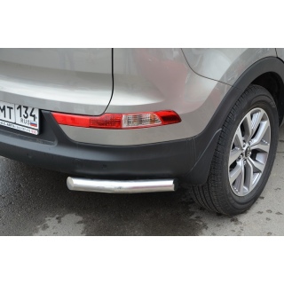 Защита заднего бампера из нержавеющей стали (уголки) d60 мм KIA Sportage (Киа Спортейдж)