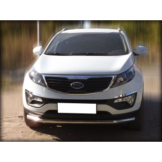 Защита переднего бампера d60 мм из нержавеющей стали  KIA Sportage (Киа Спортейдж)