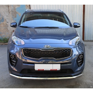 Защита переднего бампера d60 мм из нержавеющей стали  KIA Sportage (Киа Спортейдж) с 2016 